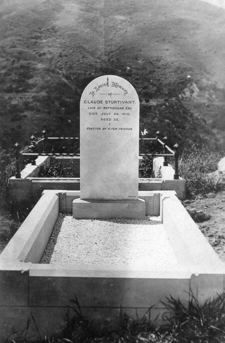 The grave of Claude Sturtivant died 22 July 1910 New Zealand